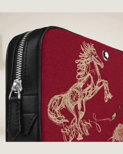 Mini-Umhängetasche Year of the Horse aus besticktem Gabardine - Stoff und Leder - MB222855 - Messenger Bags