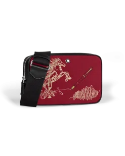 Mini-Umhängetasche Year of the Horse aus besticktem Gabardine - Stoff und Leder - MB222855 - Messenger Bags