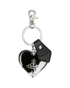 Mirror Heart Orb Keyring Silver