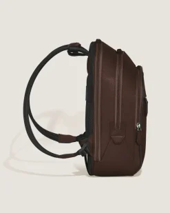Mittelgroßer Rucksack mit 3 Fächern aus Sartorial Leder - Ebony colour - Leder - MB222929 - Rucksäcke