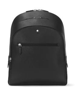 Mittelgroßer Rucksack mit 3 Fächern aus Sartorial Leder - Schwarz - Leder - MB130275 - Rucksäcke