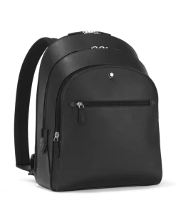 Mittelgroßer Rucksack mit 3 Fächern aus Sartorial Leder - Schwarz - Leder - MB130275 - Rucksäcke