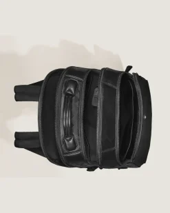 Mittelgroßer Rucksack mit 3 Fächern aus Extreme Leder - Schwarz - Leder - MB199847 - Rucksäcke