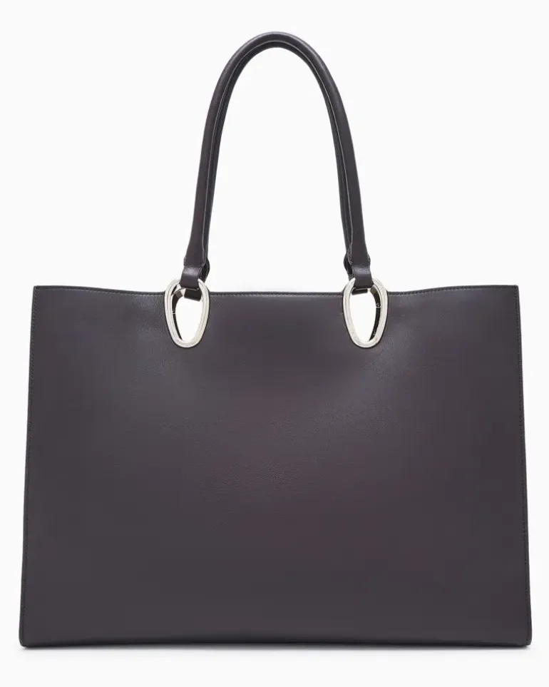 Mittelgroßer Shopper aus Leder Braun