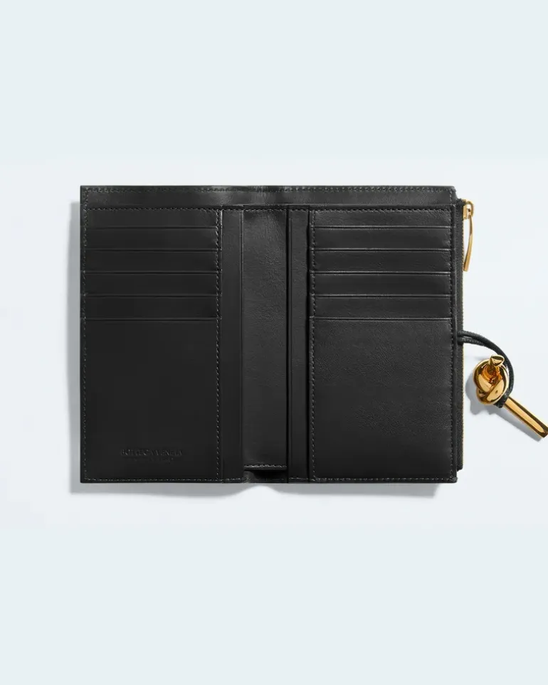 Mittelgroßes Andiamo Bi-Fold Portemonnaie-Schwarz - Damen