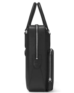 Mittelgroße Schreibmappe mit Tasche aus Sartorial Leder - Schwarz - Leder - MB130271 - Dokumententaschen