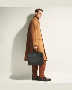 Mittelgroße Schreibmappe mit Tasche aus Sartorial Leder - Schwarz - Leder - MB130271 - Dokumententaschen