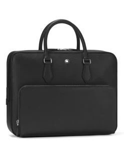 Mittelgroße Schreibmappe mit Tasche aus Sartorial Leder - Schwarz - Leder - MB130271 - Dokumententaschen