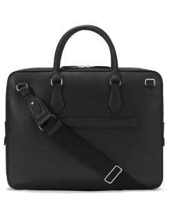 Mittelgroße Schreibmappe mit Tasche aus Sartorial Leder - Schwarz - Leder - MB130271 - Dokumententaschen