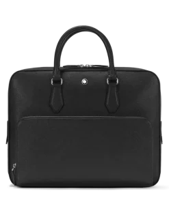 Mittelgroße Schreibmappe mit Tasche aus Sartorial Leder - Schwarz - Leder - MB130271 - Dokumententaschen