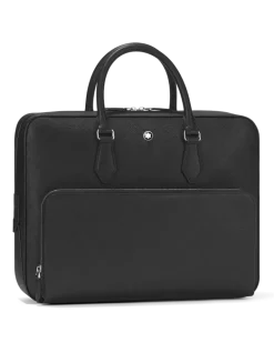 Mittelgroße Schreibmappe mit Tasche aus Sartorial Leder - Schwarz - Leder - MB130271 - Dokumententaschen