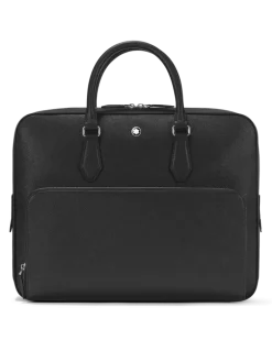 Mittelgroße Schreibmappe mit Tasche aus Sartorial Leder - Schwarz - Leder - MB130271 - Dokumententaschen