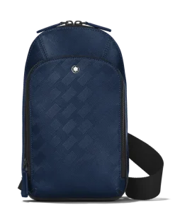 Mittelgroße Umhängetasche aus Extreme Leder - Tintenblau - Leder - MB198051 - Sling Bags