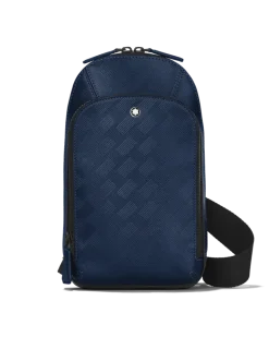 Mittelgroße Umhängetasche aus Extreme Leder - Tintenblau - Leder - MB198051 - Sling Bags