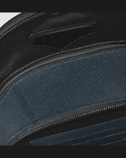 Mittelgroße Umhängetasche aus Sartorial Leder - Tweed-Blau - Leder - MB220356 - Sling Bags