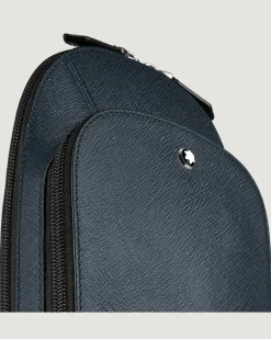 Mittelgroße Umhängetasche aus Sartorial Leder - Tweed-Blau - Leder - MB220356 - Sling Bags