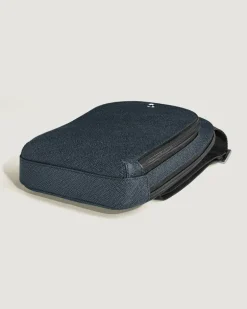 Mittelgroße Umhängetasche aus Sartorial Leder - Tweed-Blau - Leder - MB220356 - Sling Bags