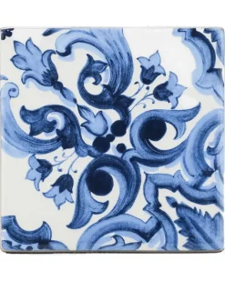 Mittelgroße Untersetzer aus Porzellan - Blau