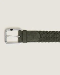 35-mm-Gürtel aus Veloursleder mit quadratischer Meisterstück Schließe Grün - MB222249 - Gürtel