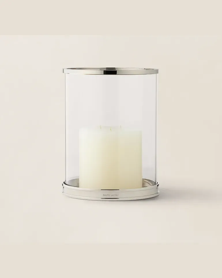 Modernes mittelgroßes Windlicht Silver