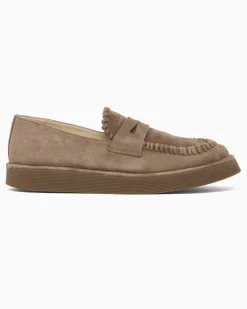Mokassins aus Veloursleder Beige