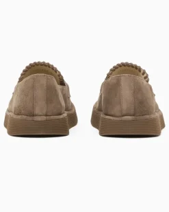 Mokassins aus Veloursleder Beige
