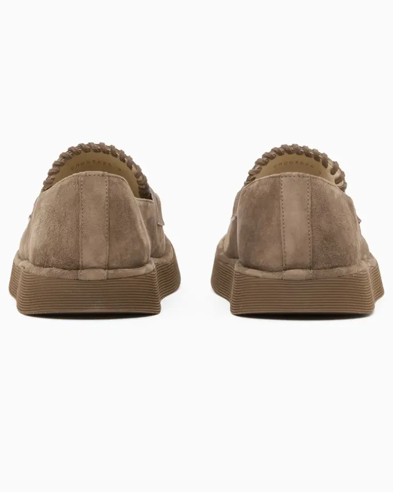 Mokassins aus Veloursleder Beige