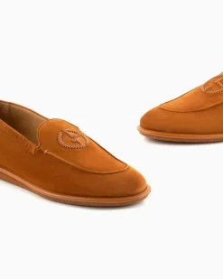 Mokassins Veloursleder mit einer Logostickerei Holiday Kamel