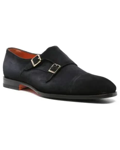 Monk-Schuhe aus Wildleder - Blau