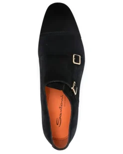 Monk-Schuhe aus Wildleder - Blau