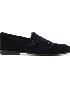Monk-Schuhe aus Wildleder - Blau