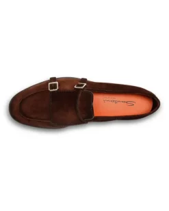 Monk-Schuhe aus Wildleder - Braun