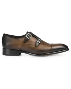 Monk-Schuhe mit Doppelriemen - Braun
