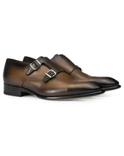 Monk-Schuhe mit Doppelriemen - Braun