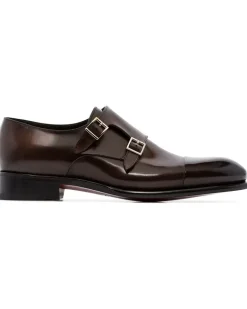 Monk-Schuhe mit doppeltem Riemen - Braun