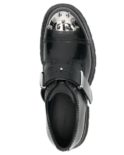 Monk-Schuhe mit Nieten - Schwarz