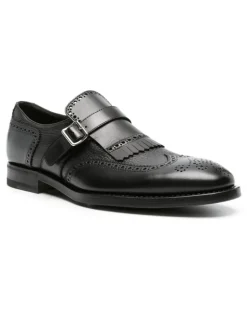 Monk-Schuhe mit Zierlasche - Schwarz