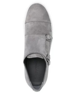 Monk-Sneakers aus Wildleder - Grau
