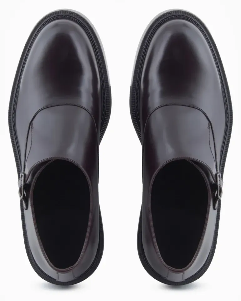 Monkstrap aus gebürstetem Leder Braun