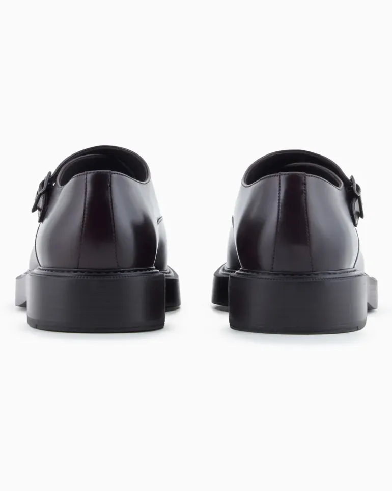 Monkstrap aus gebürstetem Leder Braun
