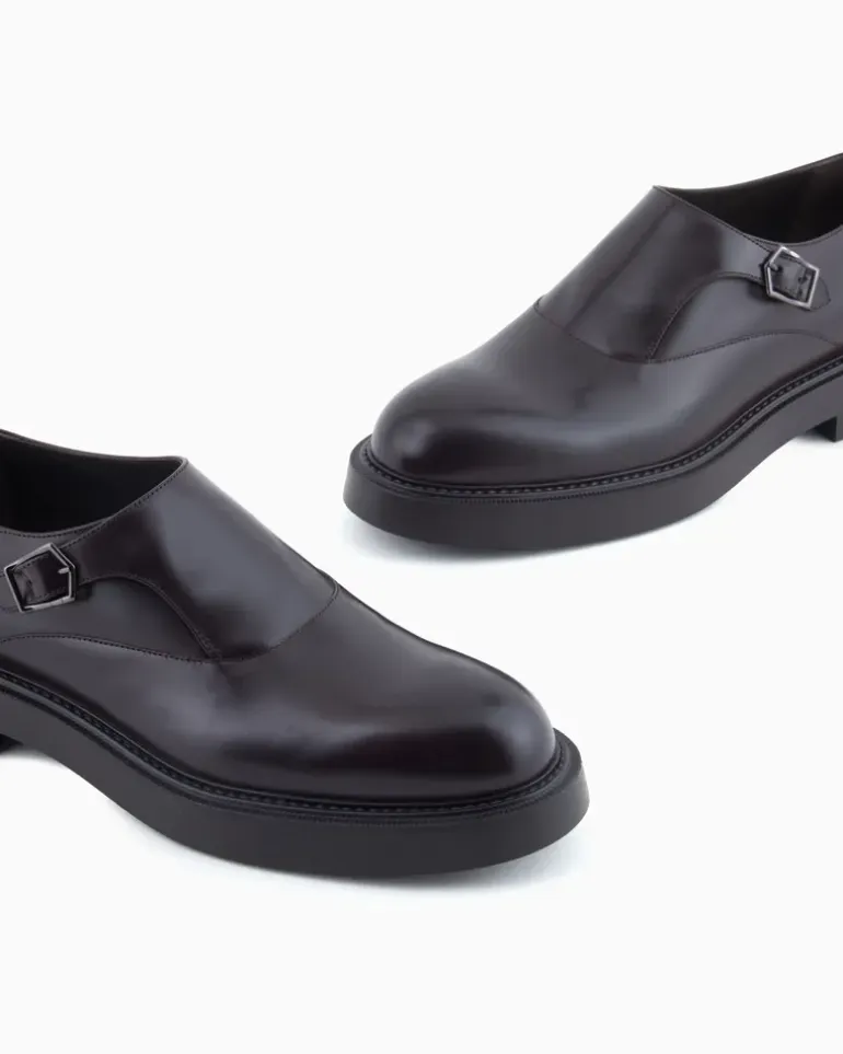 Monkstrap aus gebürstetem Leder Braun