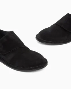 Monkstrap aus Veloursleder Schwarz