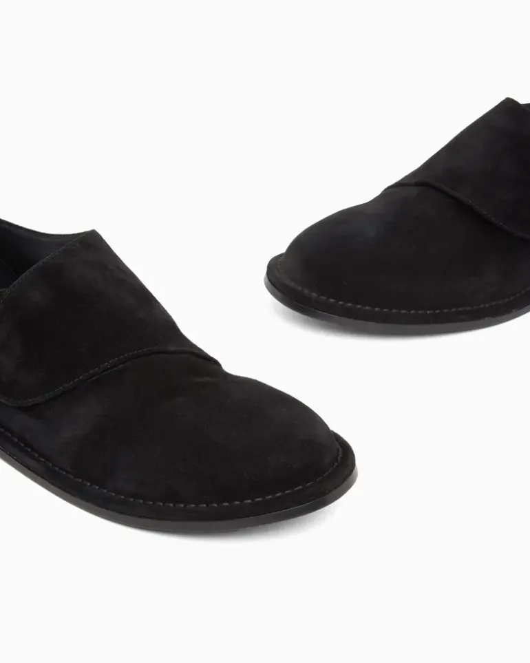 Monkstrap aus Veloursleder Schwarz