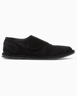 Monkstrap aus Veloursleder Schwarz