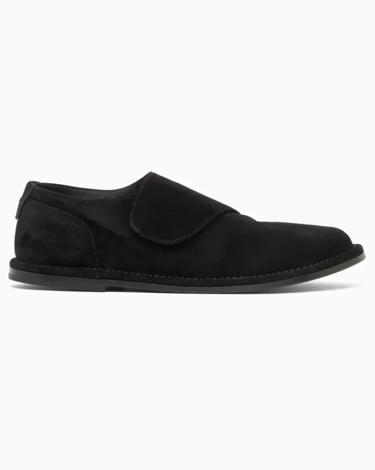 Monkstrap aus Veloursleder Schwarz