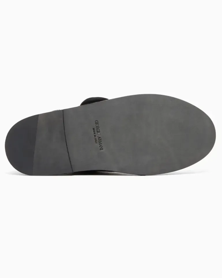 Monkstrap aus Veloursleder Schwarz