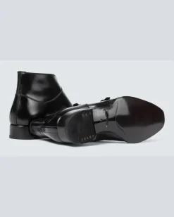 Monkstrap-Schuhe Sutherland aus Leder Schwarz