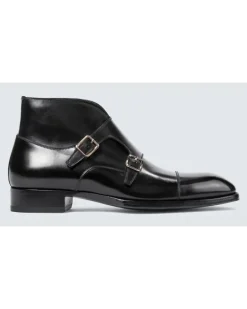 Monkstrap-Schuhe Sutherland aus Leder Schwarz