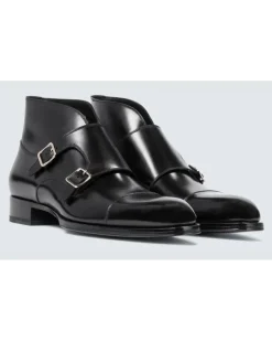 Monkstrap-Schuhe Sutherland aus Leder Schwarz