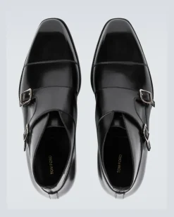Monkstrap-Schuhe Sutherland aus Leder Schwarz